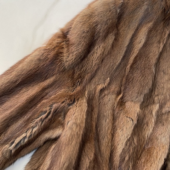 Real fur mink coat lined long jacket woman size M-L great condition No shedding - Picture 10 of 10